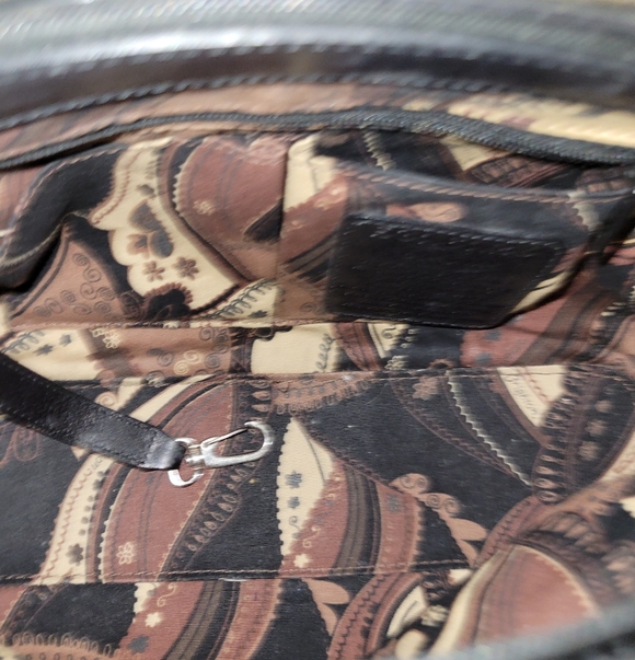 Brighton Elegant Black Patent Croc-Embossed Women's Bag, Excellent - Picture 14 of 15